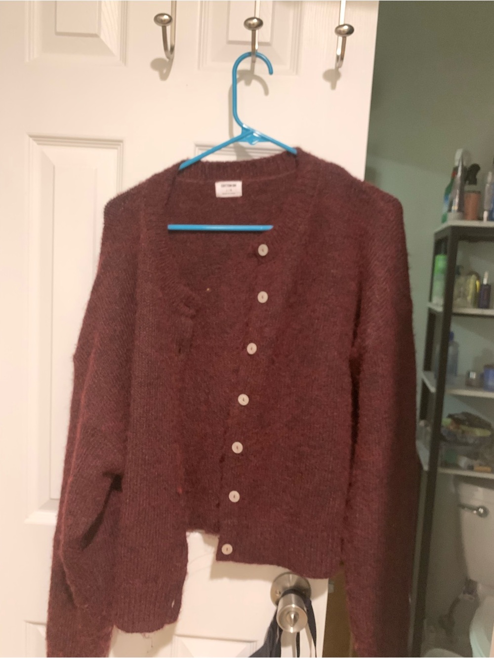 Cotton On Cozy Maroon Button-Up Women's Sweater Cardigan